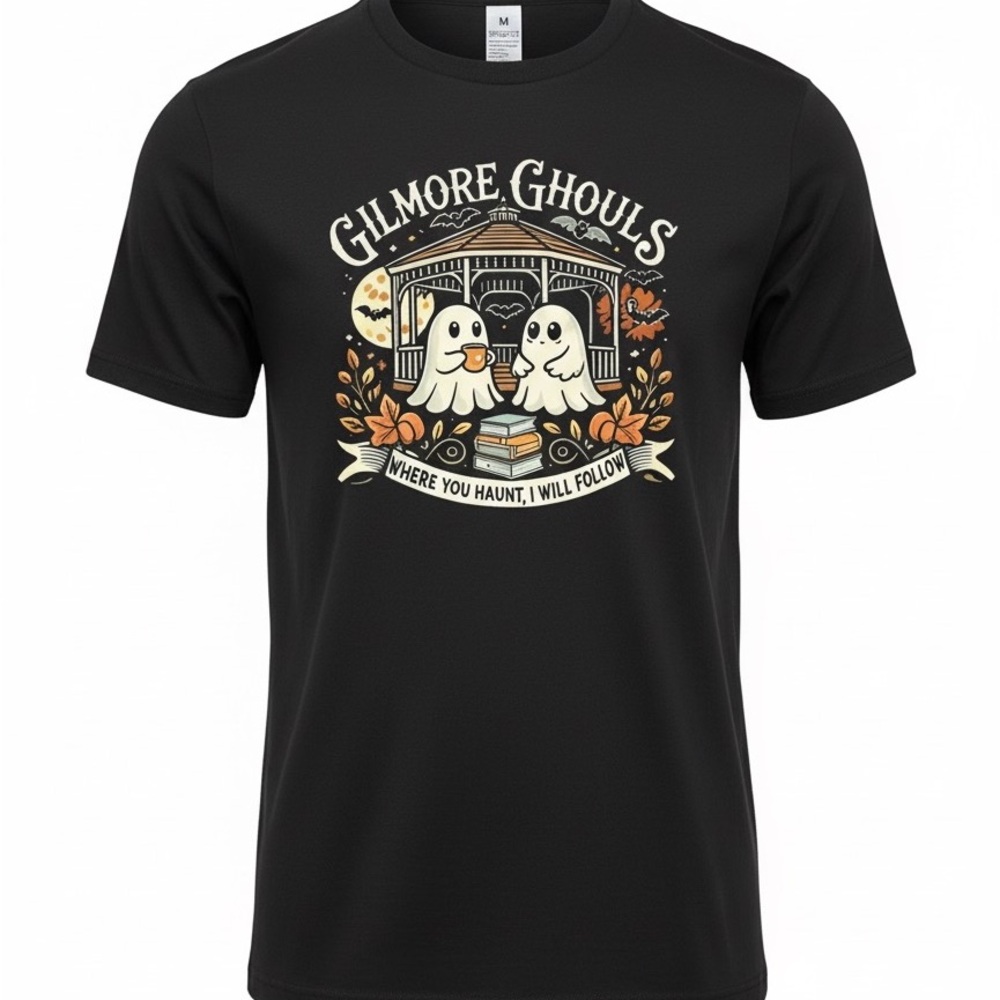 Gilmore Ghouls Girls Halloween Ghost Graphic Tee Where You Haunt I Will Follow